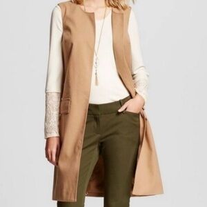 Tan Sleeveless Size 2 Duster Jacket Vest